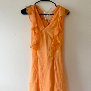 orange dress with ruffles